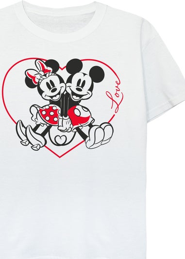 Disney Mickey Mouse Heart White T-Shirt (3-13 Years)