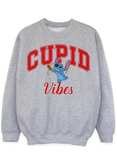 Disney Lilo & Stitch Cupid Vibes Heather Grey Sweatshirt (3-13 Years)