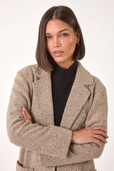 Roman Beige Single Breasted Longline Coatigan
