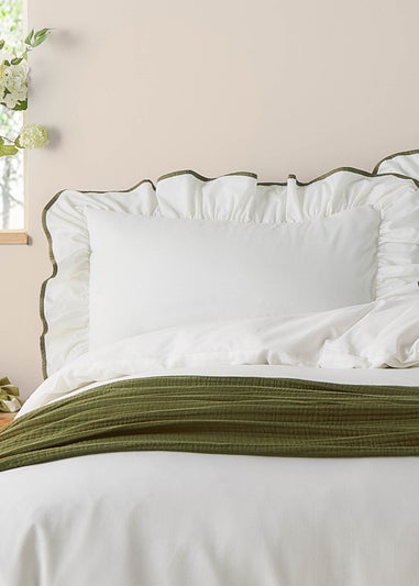 Wylder Blousey Ruffled Cotton Pillowcase