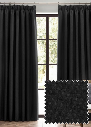 furn. Dawn 100% Blackout Thermal Pencil Pleat Curtains