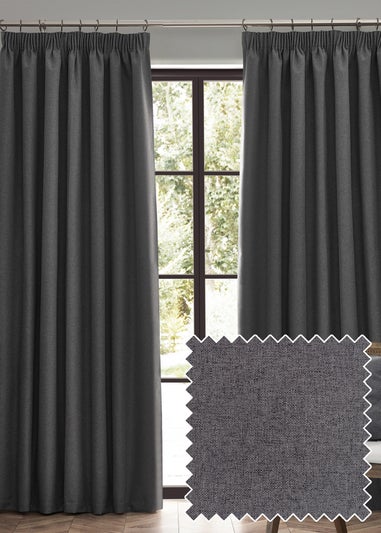 furn. Dawn 100% Blackout Thermal Pencil Pleat Curtains