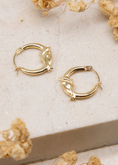 Golden Moments 9ct Yellow Gold Dolphin Creole Earrings