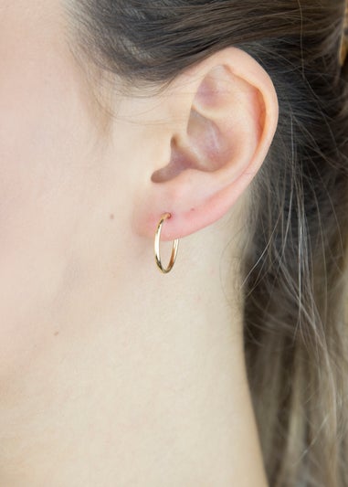 Golden Moments 9ct Yellow Gold Sleeper Hoop Earrings