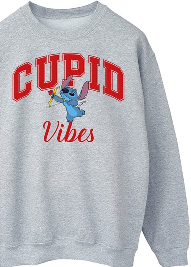 Disney Grey Lilo & Stitch Cupid Vibes Heather Sweatshirt