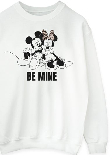 Disney Mickey Mouse Be Mine Women White Sweatshirt