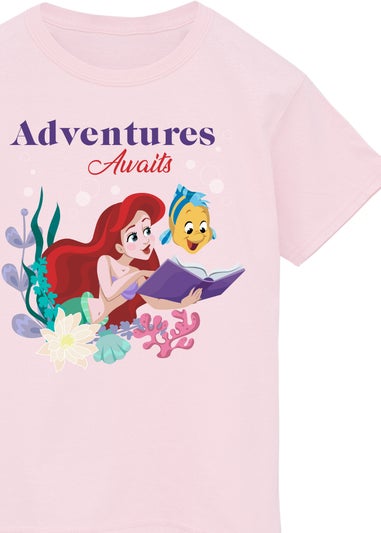 Disney Pink The Little Mermaid Adventures Awaits Kids T-Shirt (3-13 Years)