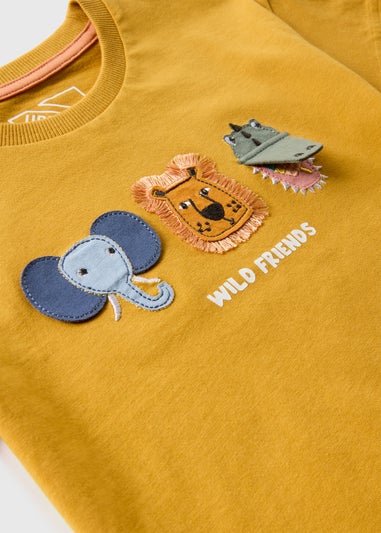 Boys Yellow Animal Flap T-Shirt (1-7yrs)