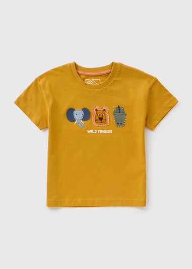 Boys Yellow Animal Flap T-Shirt (1-7yrs)