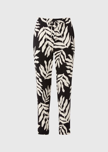 Black Leaf Tapered Trousers