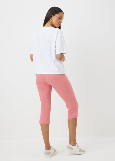 Pink Bengaline Cropped Leggings