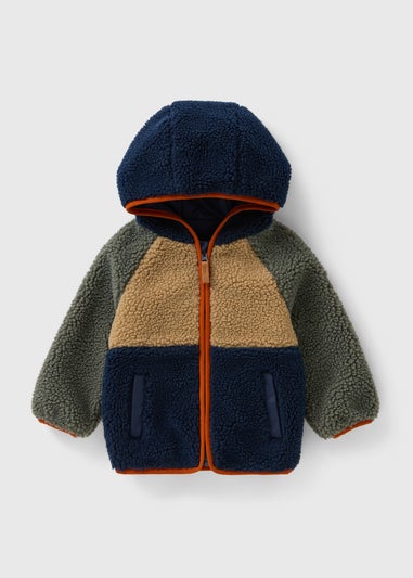 Boys Multicolour Colourblock Borg Jacket (1-7yrs)