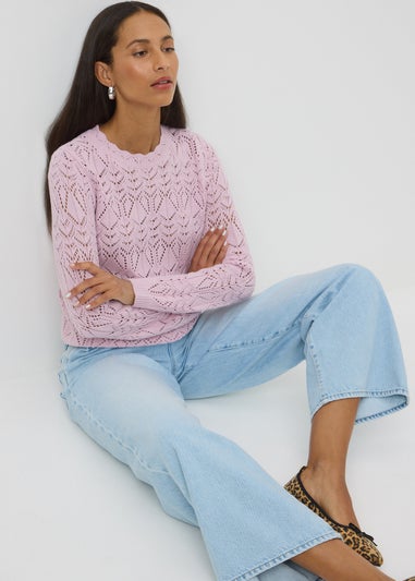 Lilac Pointelle Long Jumper
