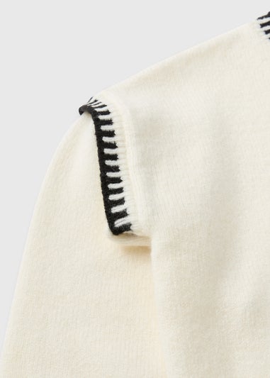 Girls Cream Stitch Knitted Jumper & Trouser Set (7-15yrs)