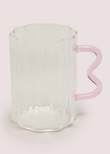Pink Abstract Glass Mug