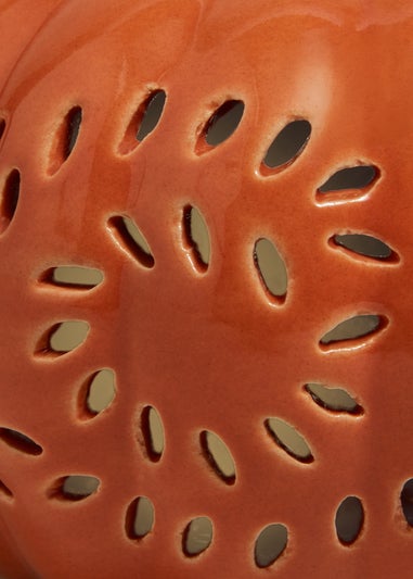Orange Filigree LED Pumpkin Ornament