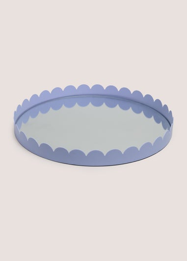 Blue Wavy Glass Bottom Tray