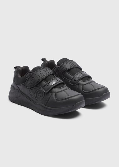 Boys Hot Wheels Black Light Up School Shoes (Younger 8 - Older 2)