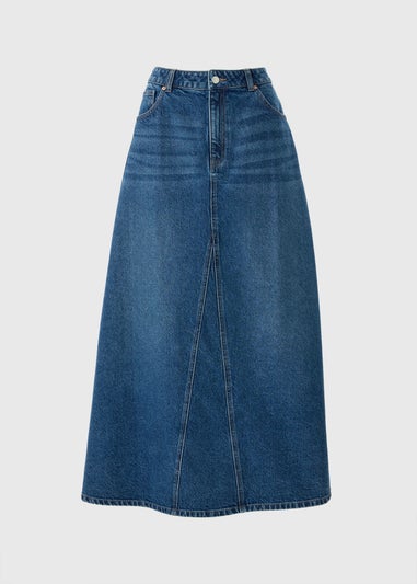 Midwash Denim Maxi Skirt