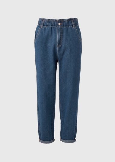 Dark Wash Paper Bag Jeans