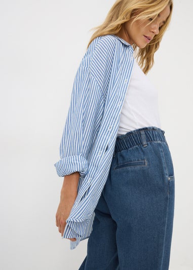 Dark Wash Paper Bag Jeans