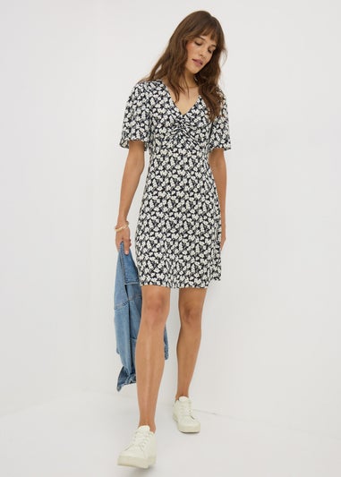 Black Floral Mono Mini Dress