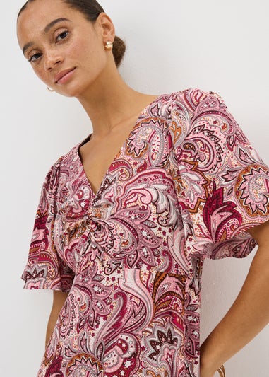 Pink Paisley Midi Tea Dress
