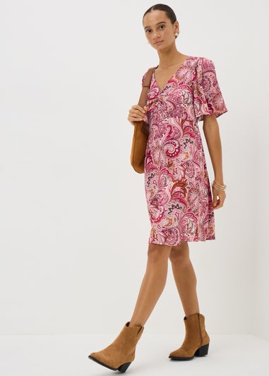 Pink Paisley Midi Tea Dress