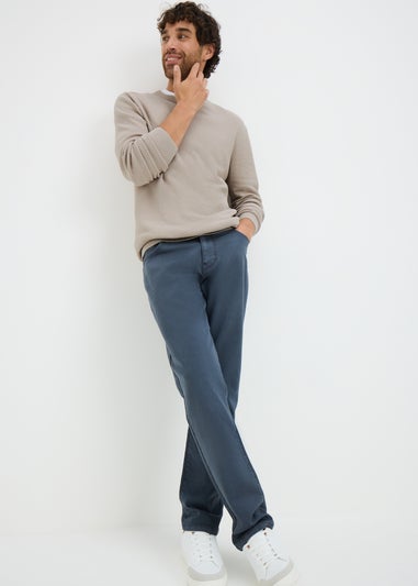 Ecru Textured Crew Neck Jumper