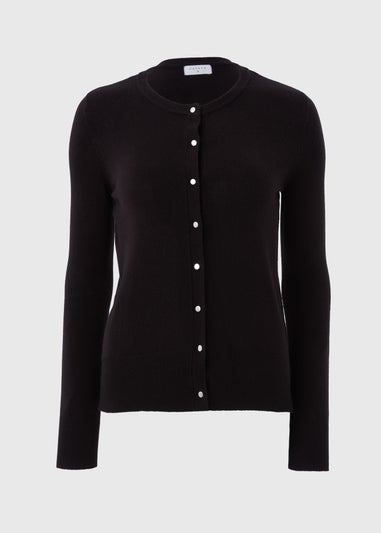 Black Button Soft Cardigan