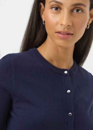 Navy Button Soft Cardigan