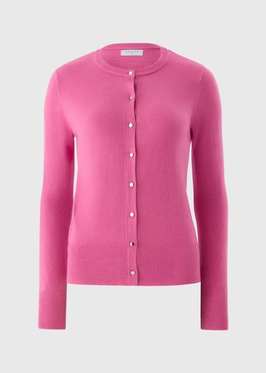 Bright Pink Button Soft Caridgan