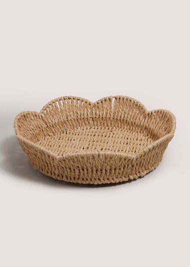 Neutral Scallop Edge Tray
