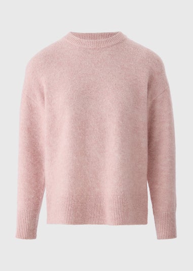 Womens Fluffy Oversized Light Pink Jumper