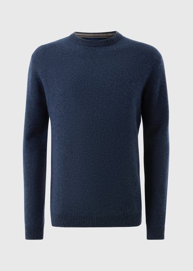 Lincoln Navy Crew Neck Lambswool Jumper