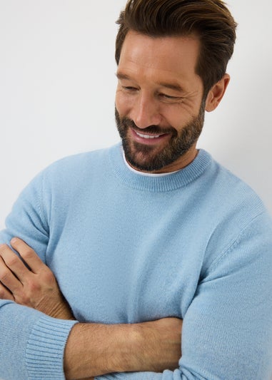 Lincoln Light Blue Lambswool Crew Neck Jumper