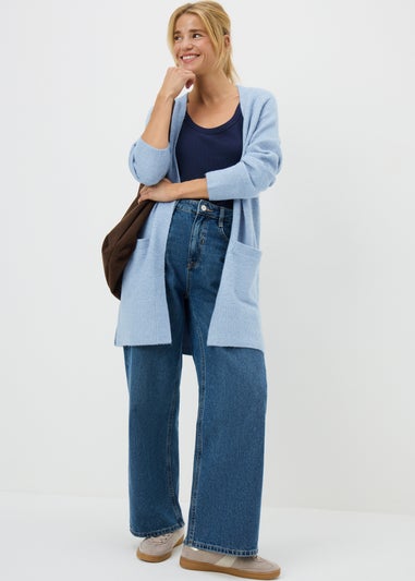Women's Statement Denim Blue Cardigan