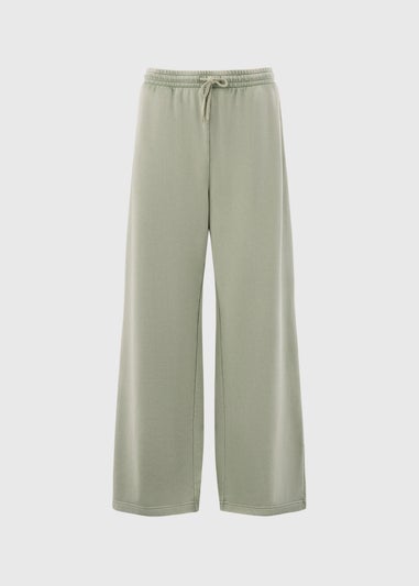 Sage Acid Wash Wide Leg Jogging Bottoms