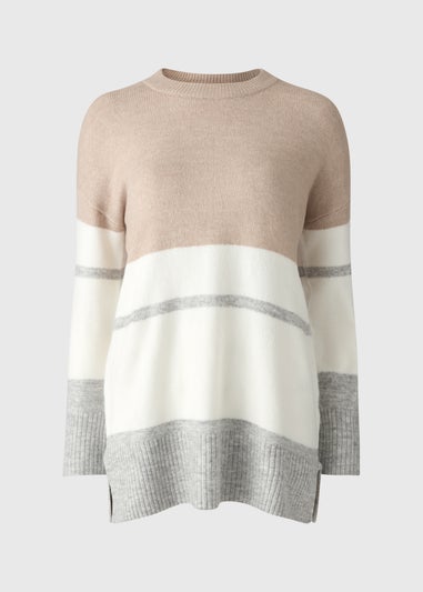 Beige Block Tunic Jumper