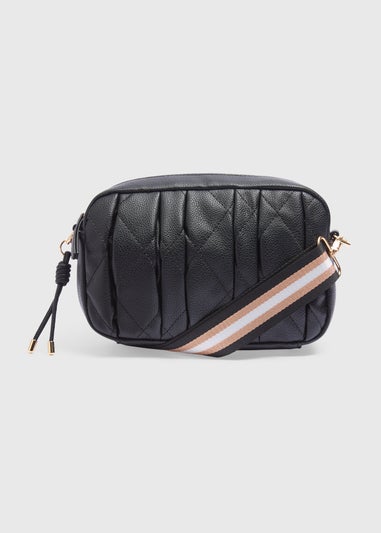 Women's Black Quilted Camera Bag