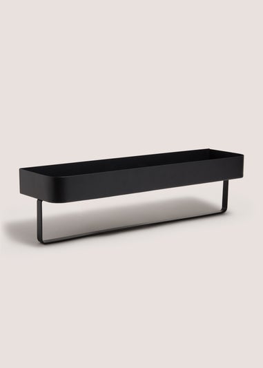 Black Metal Shelf With Towel Rail