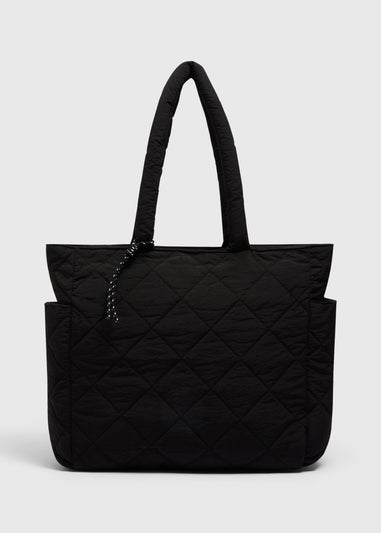 Souluxe Black Quilted Tote Bag