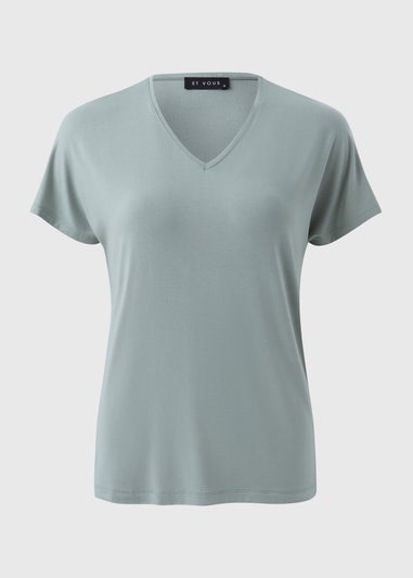 Et Vous Sage V Neck Top