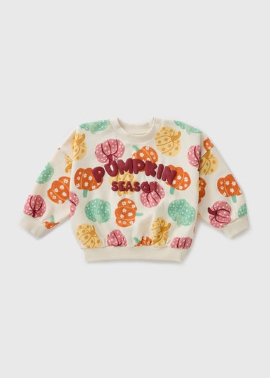 Girls Multicolour Pumpkin Print Sweathirt (1-7yrs)