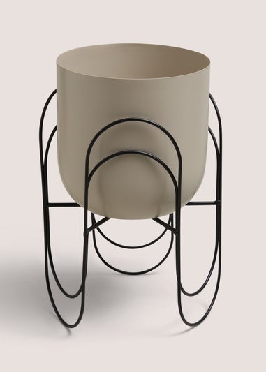 Cream Cabana Metal Planter