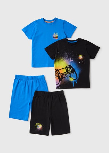 Boys 2 Pack Gaming Shortie Pyjamas (7-13yrs)