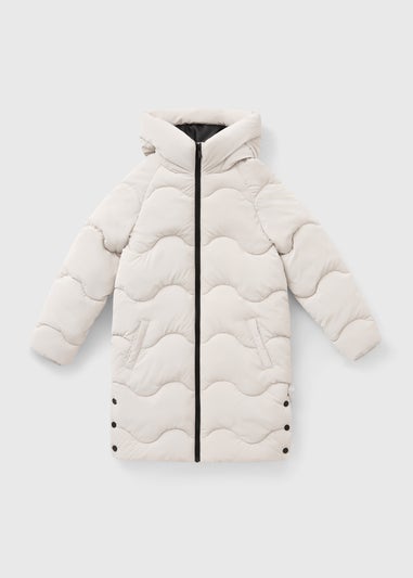 Girls Cream Padded Coat