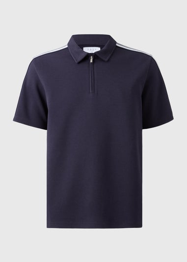 Navy Striped Co-Ord Polo Shirt