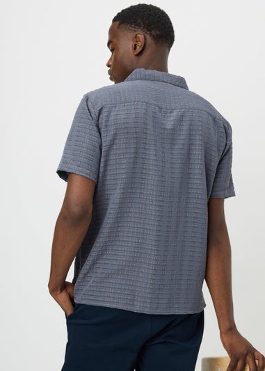 Blue Check Textured Shirt