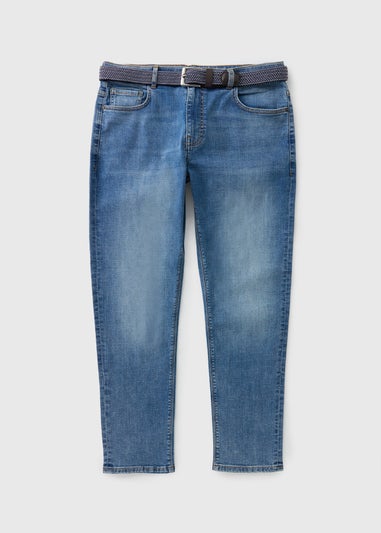 Lightwash Belted Denim Jeans